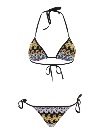 Missoni Triangel-bikini Aus Lamé-viskose-spitze In Multi
