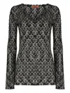 Missoni Slim Fit V-neck Sweater In Lace In Black