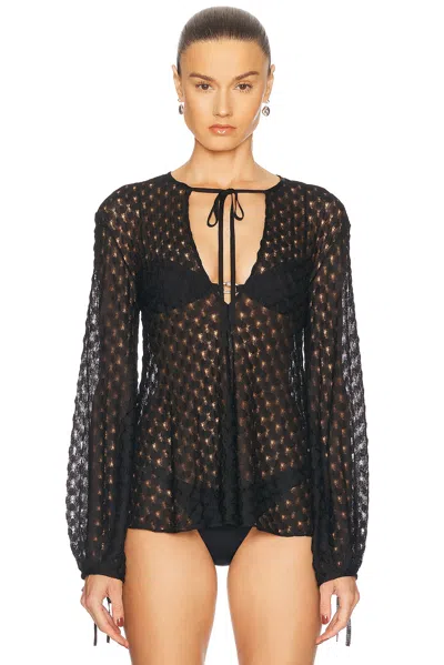 Missoni Laced Blouse In Black Beauty