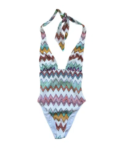 Missoni Lace-up One-piece Swimsuit In Multi