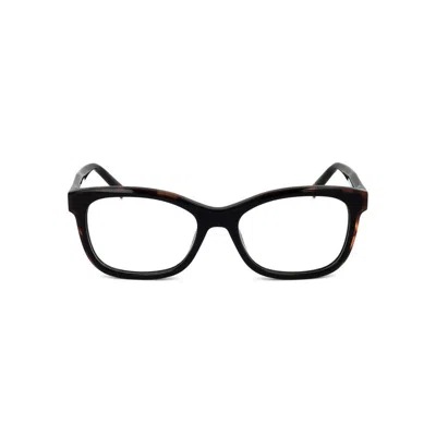 Missoni Ladies Black Havana Rectangular Eyeglass Frames Mis-0090-wr7 In ["black"]