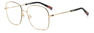 Missoni Ladies Blk Gold Rectangular Eyeglass Frames Mis-0017-2m2