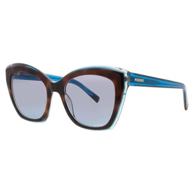 Missoni Ladies Blue Rectangular Sunglasses Mis0112sfzlgb In ["blue"]