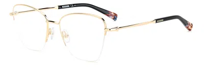 Missoni Ladies Rose Gold Rectangular Eyeglass Frames Mis-0122-000