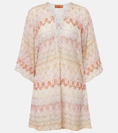 Missoni Lamé Beach Cover-up In Pink