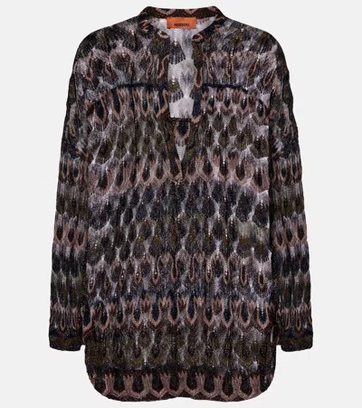 Missoni Lamé Blouse In Brown
