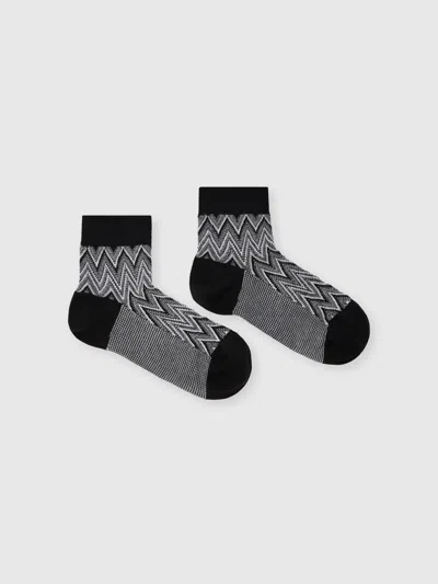 Missoni Lamé Cotton-blend Ankle Socks In Multicoloured