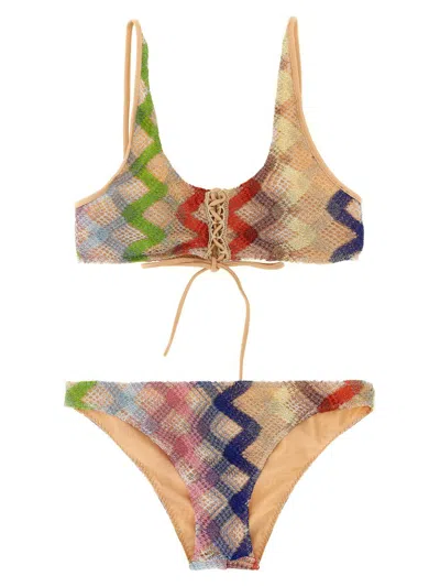 Missoni Lamé Crochet Bikini In Multi