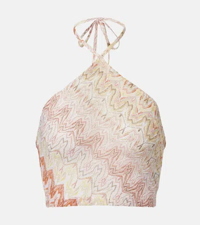 Missoni Lamé Crop Top In Neutral