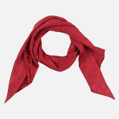 Pre-owned Missoni Lamé Cupro Scarf In Red
