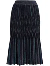 Missoni Pleated Metallic Ribbed-knit Skirt In Black