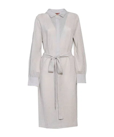 MISSONI LAMÉ-EFFECT BELTED SHIRTDRESS