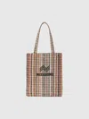 Missoni Shopper Aus Lamé-stoff Mit Logo In Grey
