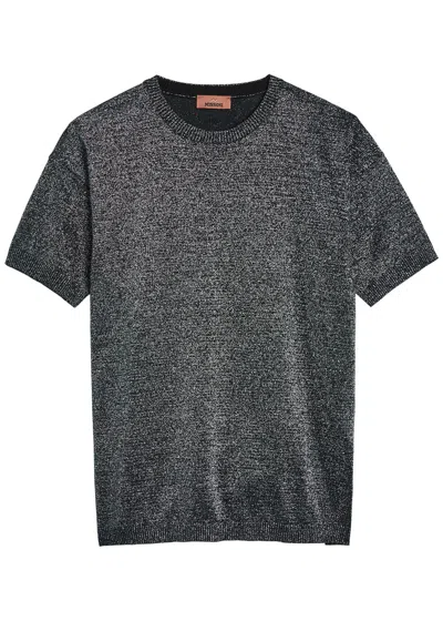Missoni Lamé Fine-knit T-shirt In Silver