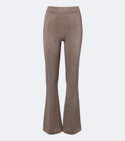 Missoni Lamé Flared Pants In Brown