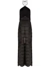 Missoni Zick-zack-jumpsuit Aus Lamé-viskose Mit Fransen In Black,lamé