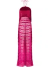 Missoni Lamé Fringe-detail Jumpsuit In Pink