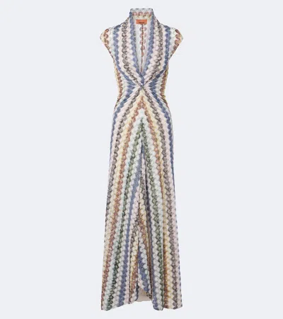 Missoni Lamé Gathered Maxi Dress In Multi
