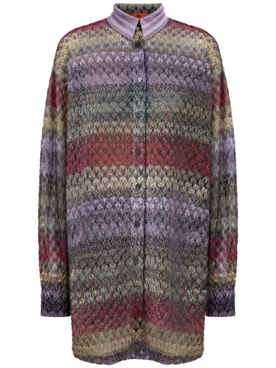 Missoni Metallic Longline Shirt In Multicolour