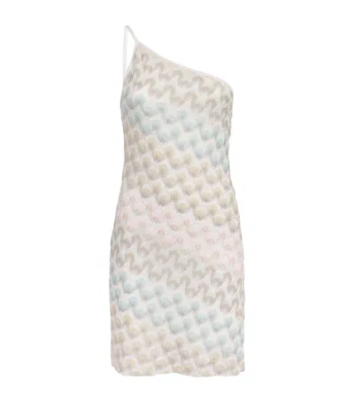 Missoni Lamé Lace Motif One-shoulder Mini Dress