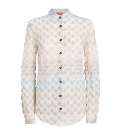 Missoni Lamé Lace Motif Shirt In White