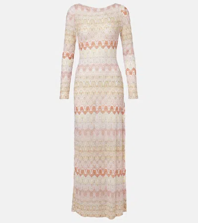 Missoni Lamé Maxi Dress In Pink
