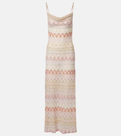 Missoni Lamé Maxi Dress In Orange