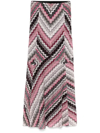 MISSONI ZIGZAG-PATTERN LAMÉ MAXI SKIRT