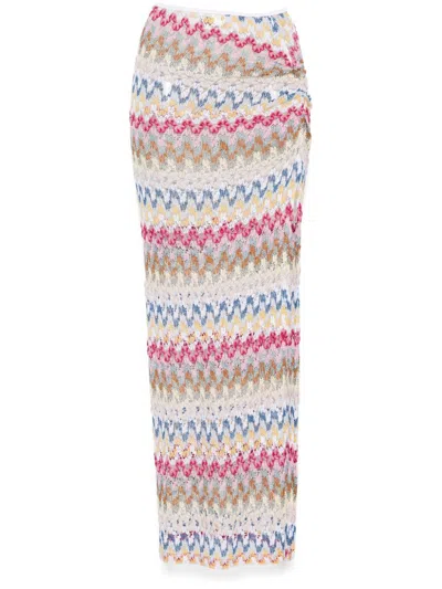 Missoni Knitted Lamé Midi Skirt In Multi