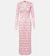 Missoni Lamé Midi Dress In Pink/white