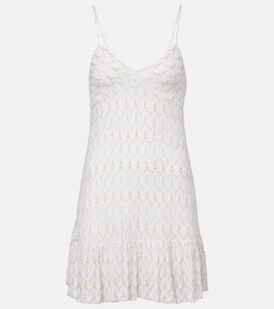 Missoni Lamé Minidress In White