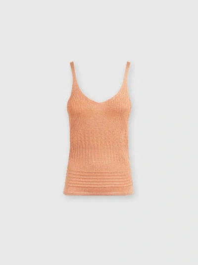 Missoni Lamé Multi-processing Viscose Tank Top In Orange Multicoloured