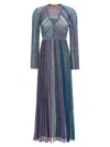 MISSONI MISSONI LAME PLEATED KNITTED LONG DRESS