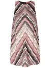 Missoni Mini A-line Dress With Serrated Zigzag Lamé Motif In Pink & Purple