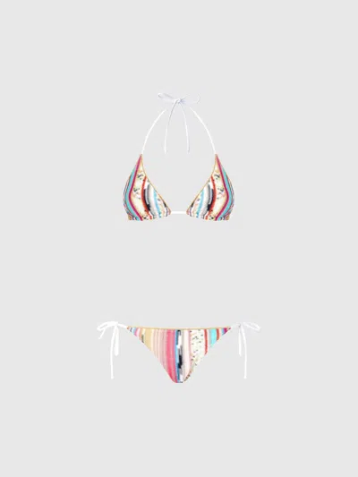 MISSONI TRIANGEL-BIKINI AUS LAMÉ UND VISKOSE MIT SLUB