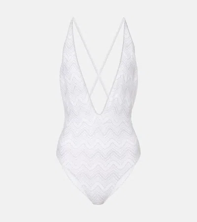 Missoni Lamé Swimsuit In White