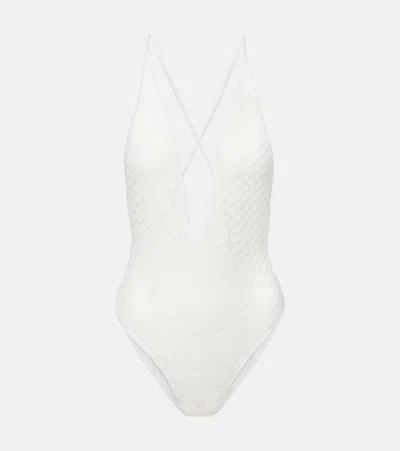 Missoni Lamé Swimsuit In White