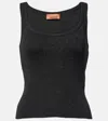 Missoni Sleeveless Lurex Tank Top In Solid-color Black