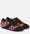 Missoni Lame-trimmed Suede Sneakers In Brown