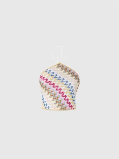 Missoni Top Aus Lamé-spitze Aus Viskose Mit Neckholder-ausschnitt In Multicoloured