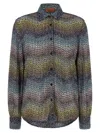 Missoni Sequin-embellished Zigzag Metallic-knit Shirt In Gray