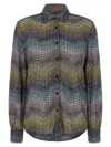Missoni Sequin-embellished Zigzag Metallic-knit Shirt In Blue
