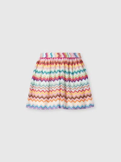 Missoni Lamé-viskose-shorts Mit Pixeligem Zickzackmuster In Multi