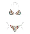 Missoni Triangle Bikini Swimsuit With Lamé Wave Pattern