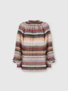 Missoni Long Sleeve Blouse In Lace In Multi