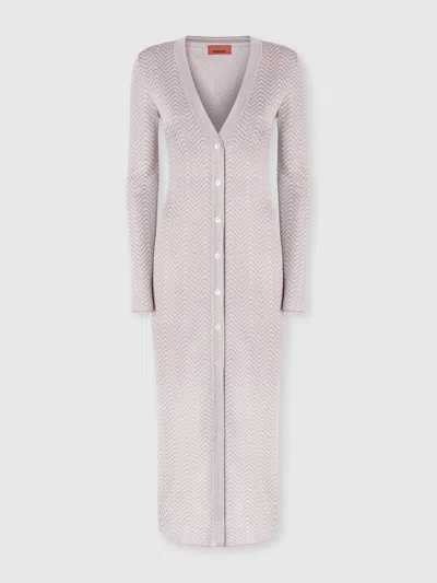 Missoni Long Cardigan With Wave Pattern In Multi