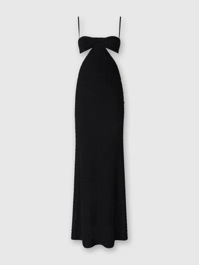 Missoni Cut-out Long Dress With Embossed Lace In Black