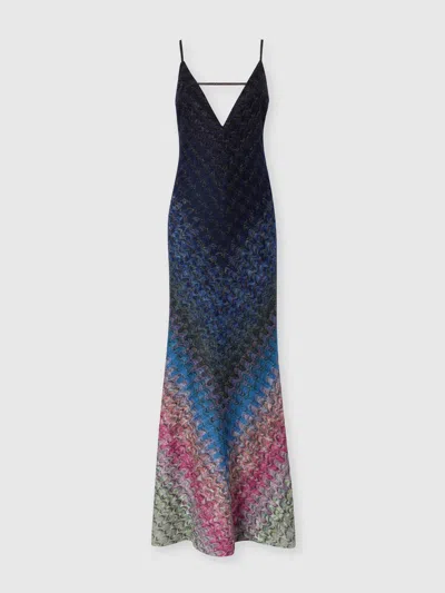Missoni Langes Dégradé-kleid Aus Viskose-lamé In Mehrfarbig