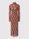 Missoni Langes Kleid Mit Stehkragen Aus Flammspitze In Multi