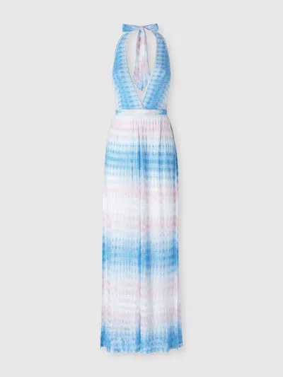 Missoni Langes Strandoutfit Mit Palazzo-hosen Aus Dégradé-spitze In Multi